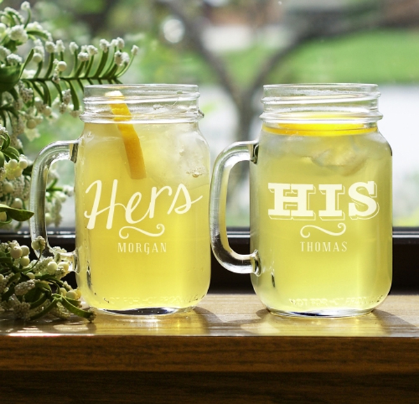 Jar of His or Hers Mason Jars