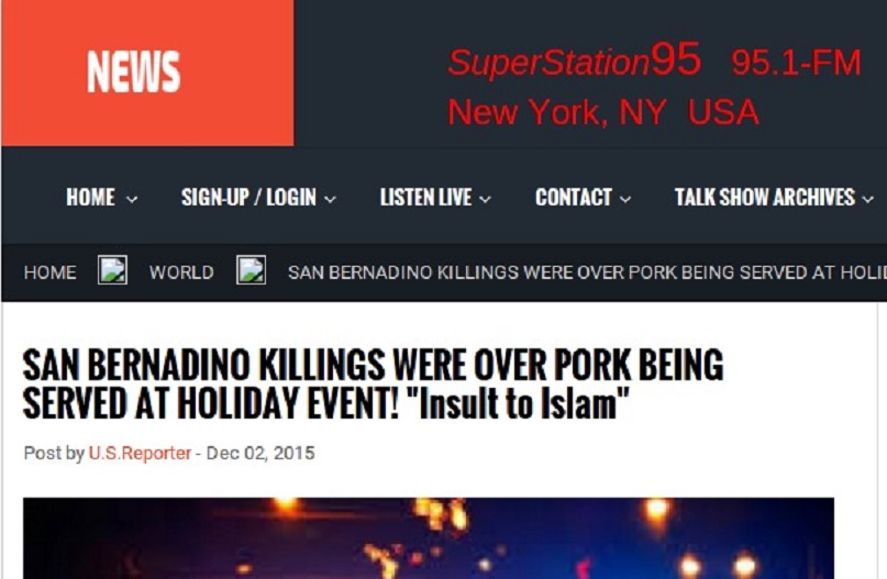 Was San Bernardino Shooting Due to Pork Served at the Party?