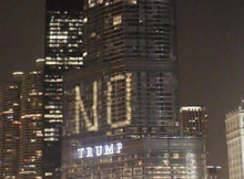 Trump Tower in Chicago Displayed “No Trump” Sign for Chicago Residents