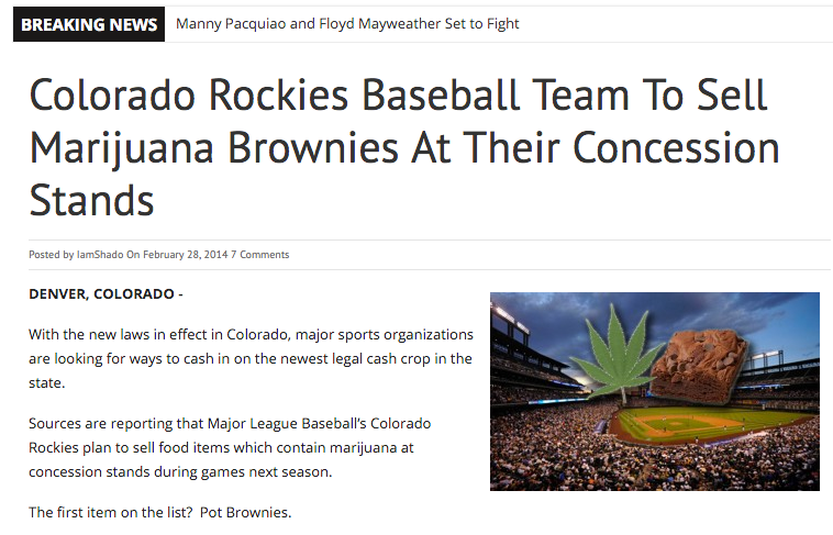 Colorado Rockies Offering Marijuana with Discounts