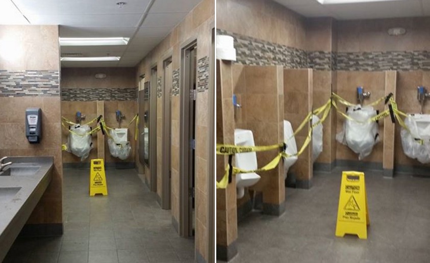 Urinals Installed for Women at the Pilot Travel Center in Mebane, North Carolina