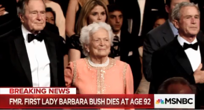 Wife and Mother of U.S Presidents, Barbara Bush has died