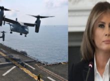 First Lady Melania Trump made history by flying a V-22 Osprey Aircraft