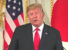 press conference of Trump and Abe over North Korean Missile threat