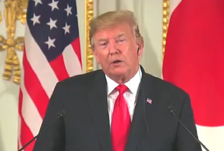 press conference of Trump and Abe over North Korean Missile threat