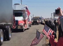 A Group of Truckers “People’s Convoy” appeared in California demanding Freedom