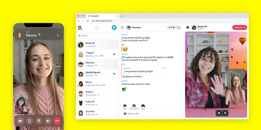 Snapchat Announced a New Chatting & Calling Web Feature for Desktop Users